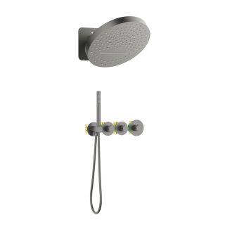 Душевой комплект Timo Saona SX-2329/18SM с термостатом чёрное золото